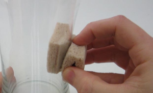 Esponja magnética para limpar vidros com Ímãs de Neodímio